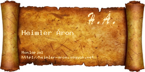 Heimler Áron névjegykártya